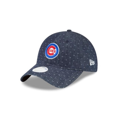 Blue Chicago Cubs Hat - New Era MLB Dotted Denim 9TWENTY Adjustable Caps USA5796823